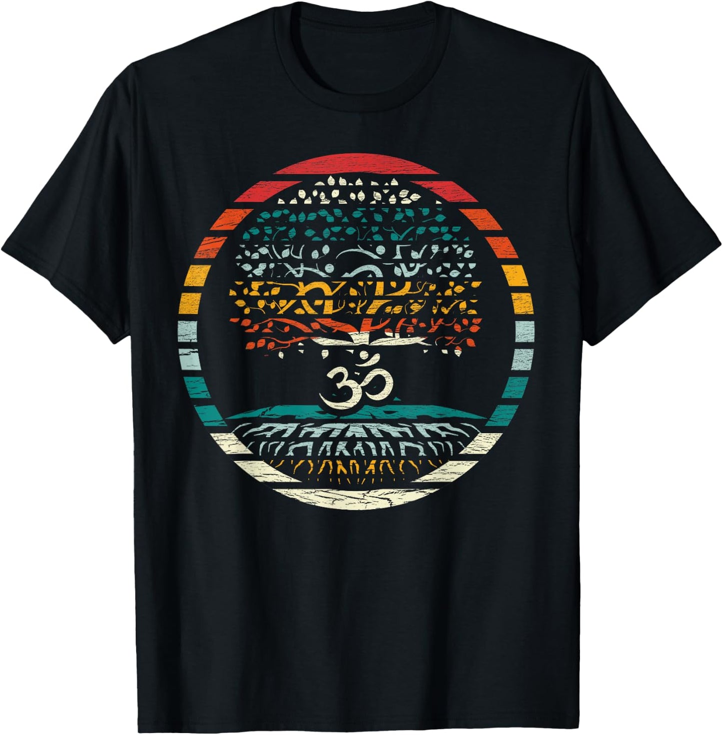 Tree of Life Shirt with Om Symbol Yoga Om T-Shirt - T-Shirt | Black