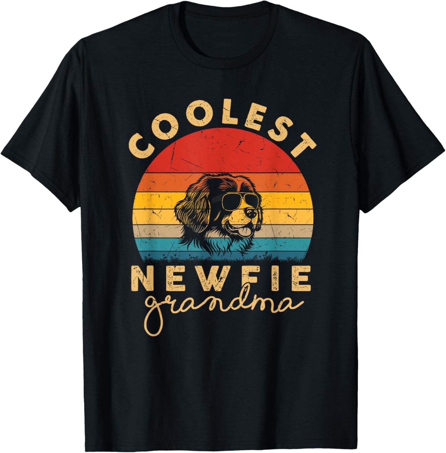 Newfoundland Coolest Grandma Gifts Newfie Dog Mom T-Shirt - T-Shirt | Black
