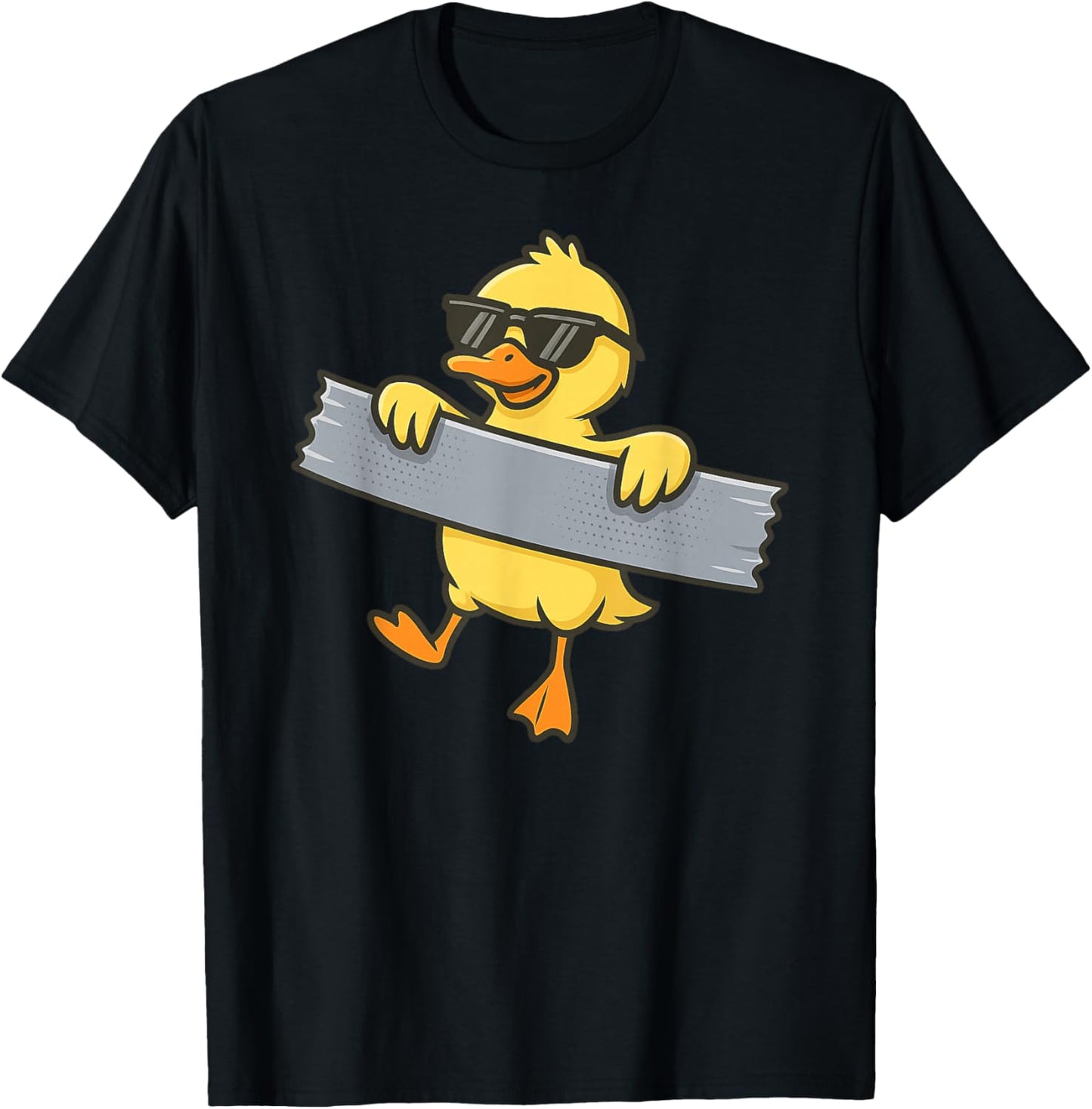 Funny Yellow Duck Duct Tape Animal Lover Boys Girl Kids T-Shirt - T-Shirt | Black