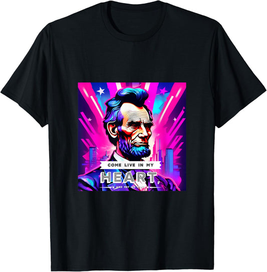Patriotic Abraham Lincoln Graphic Inspiring Quote Design T-Shirt - T-Shirt | Black