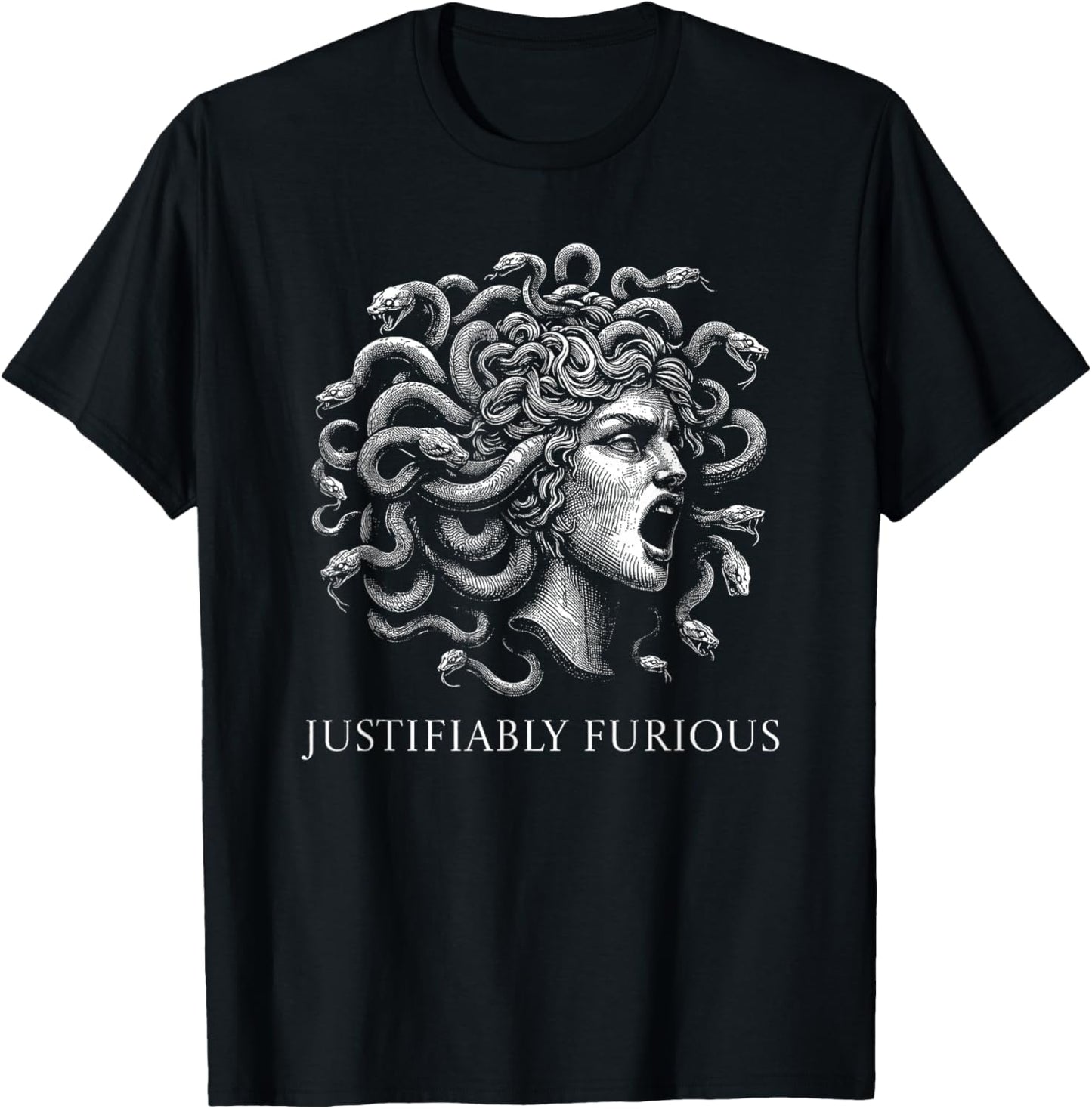 Anti Trump Resist Democrat President Liberal Justifiably Furious Medusa Greek Mythology Feminist Rage T-Shirt - T-Shirt | Black