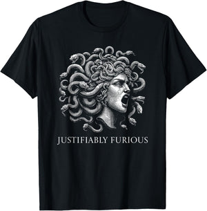 Anti Trump Resist Democrat President Liberal Justifiably Furious Medusa Greek Mythology Feminist Rage T-Shirt - T-Shirt | Black