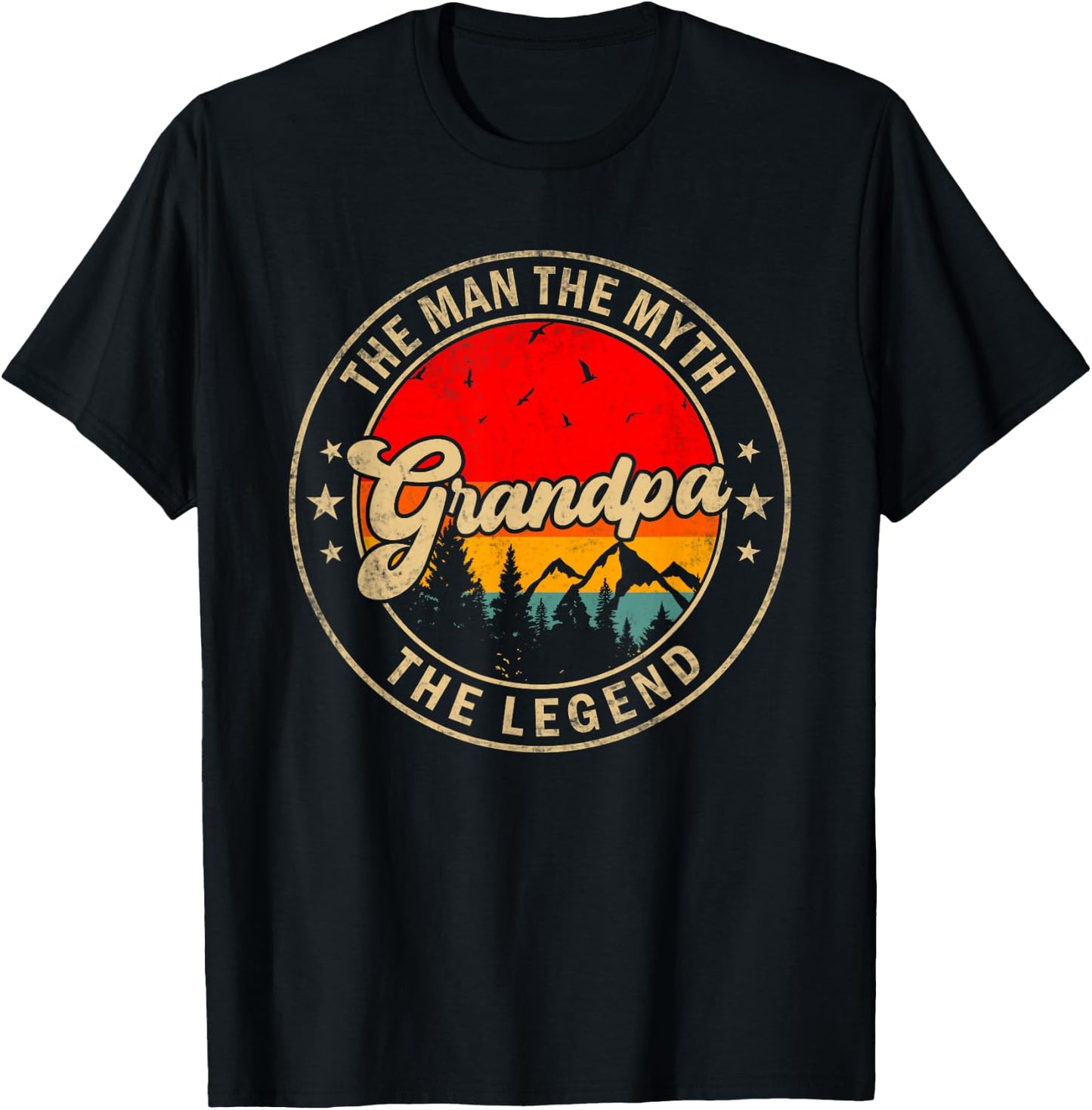 Grandpa the Man the Myth the Legend Father's Day for Grandpa T-Shirt - T-Shirt | Black