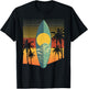 Cool Surfboard Women Surfer Retro Surf Sunset Beach T-Shirt - T-Shirt | Black