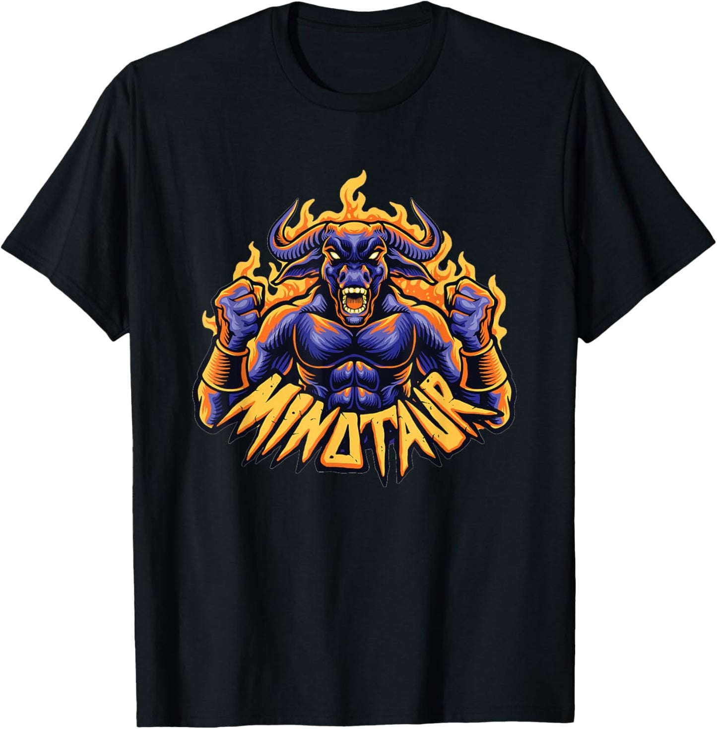 The mythological minotaurus mascot T-Shirt - T-Shirt | Black
