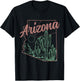 Arizona AZ Pride State Map Cactus Desert Vintage T-Shirt - T-Shirt | Black