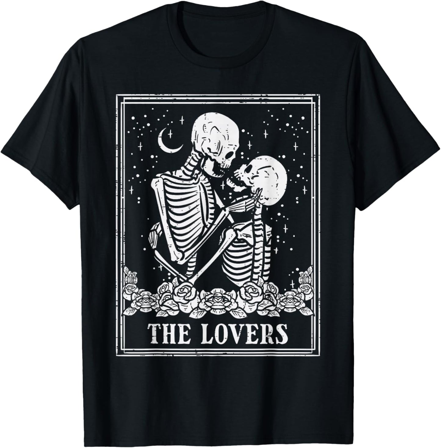 Halloween Skeleton Tarot The Lovers Couple Costume Men Women T-Shirt - T-Shirt | Black