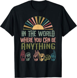 Sign Language Deaf Awareness Kindness ASL Lenguaje de Señas T-Shirt - T-Shirt | Black