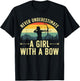 Cool Archery Girls Female Archer Bow Hunter Arrow T-Shirt - T-Shirt | Black