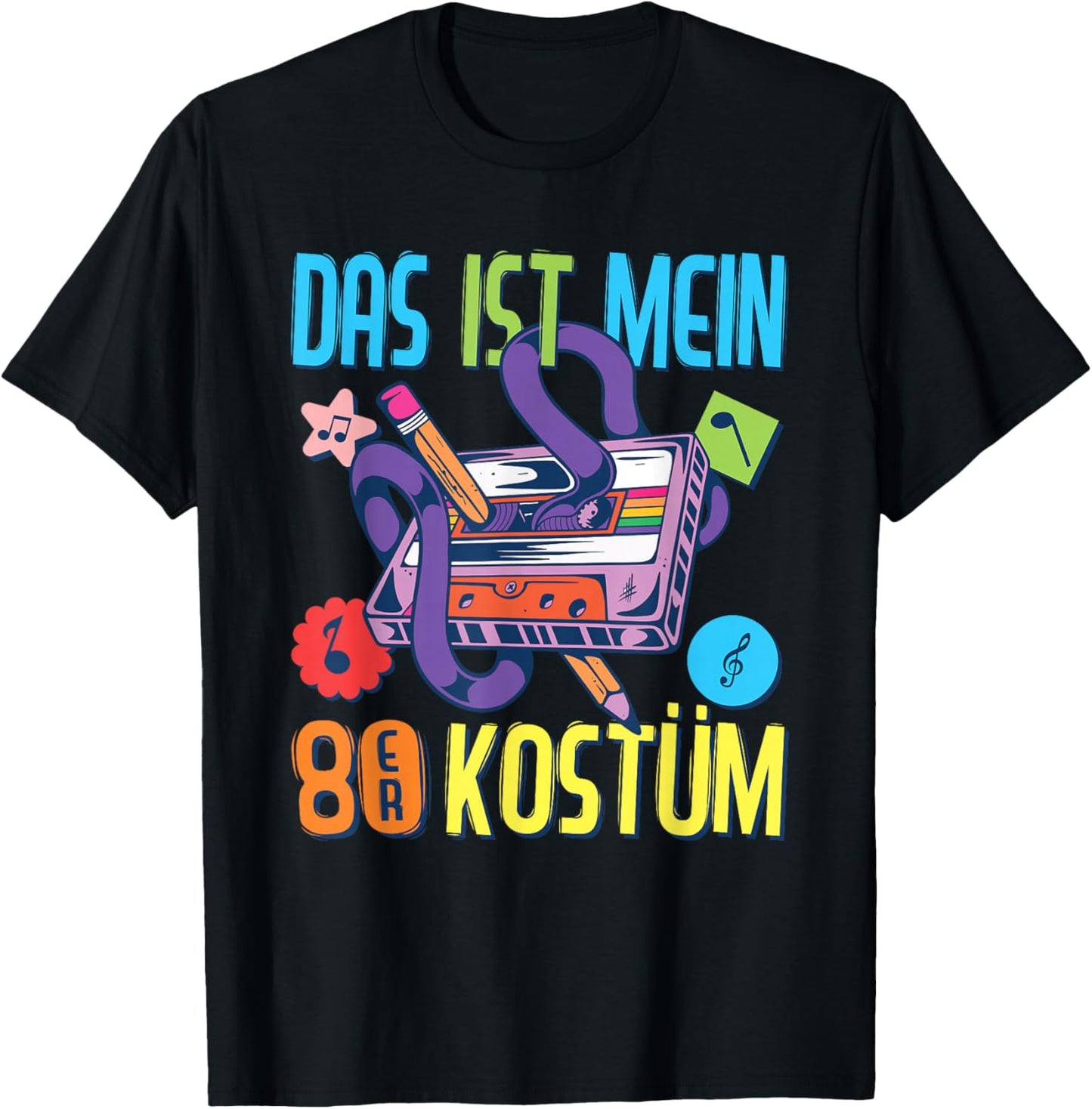 Das ist Mein 80er Kostüm 80er Jahre Outfit Damen Herren 1980 T-Shirt - T-Shirt | Black