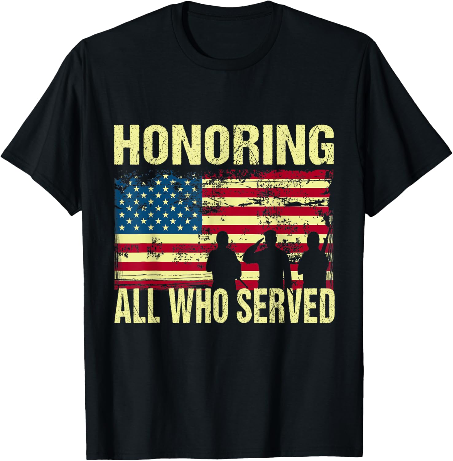 Honoring All Who Served Armed Forces Day Proud US Army T-Shirt - T-Shirt | Black