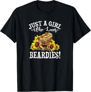 Tiny Dinosaur Girl Who Loves Bearded Dragon Lover T-Shirt - T-Shirt | Black