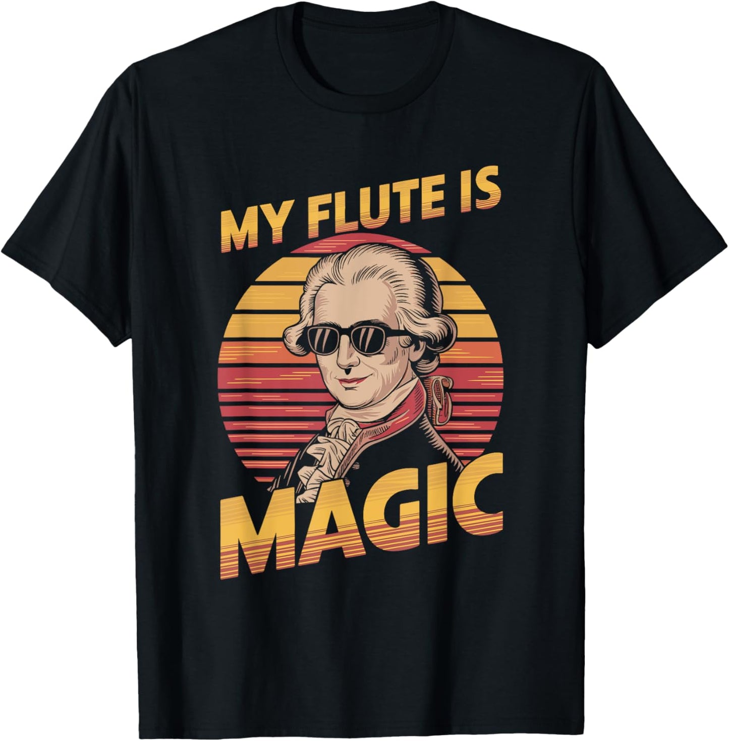 Wolfgang Amadeus Mozart Magic Flute Joke, Classical Music T-Shirt - T-Shirt | Black