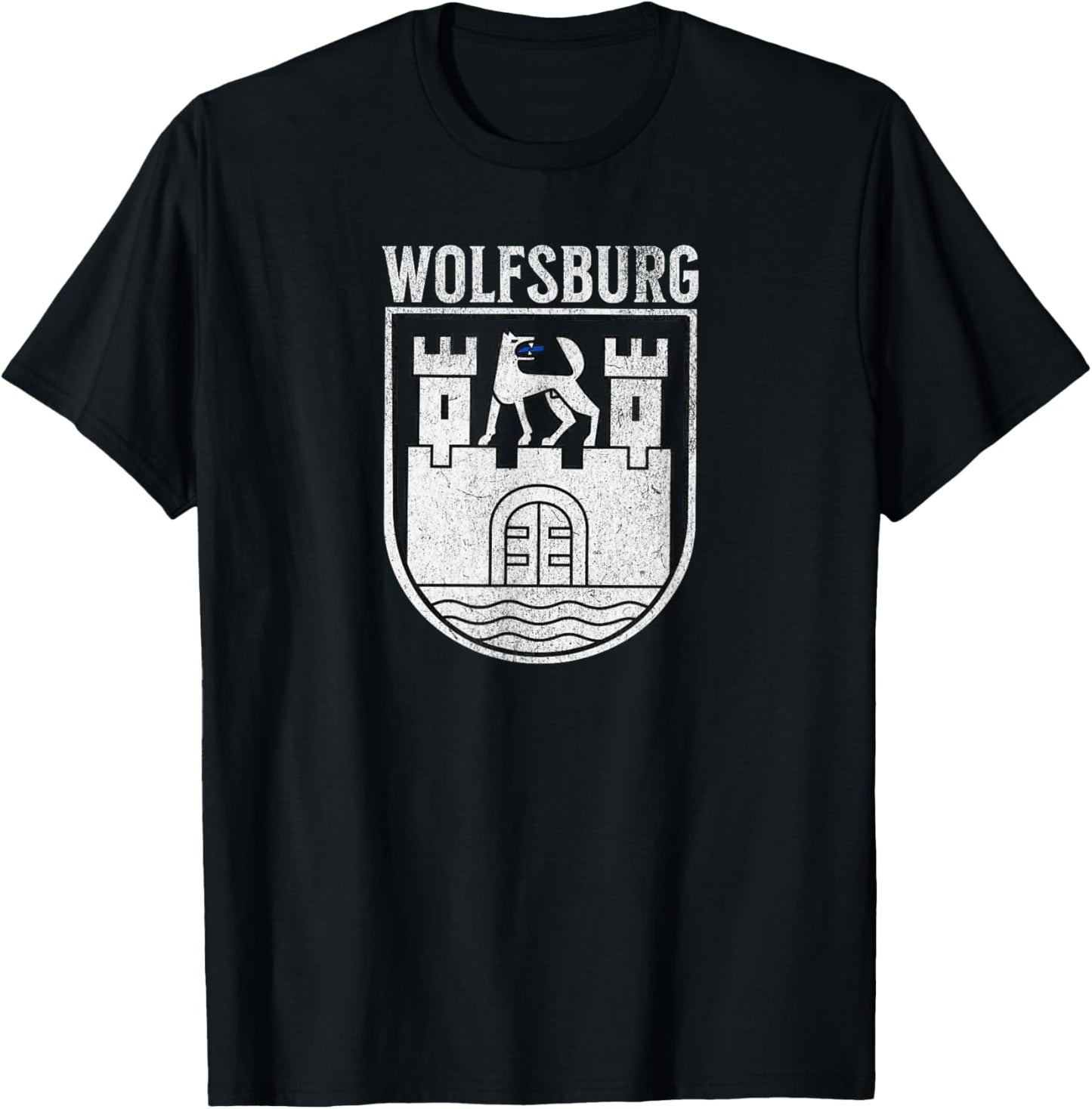 Wolfsburg Germany Deutschland Crest Arms Emblem T-Shirt - T-Shirt | Black
