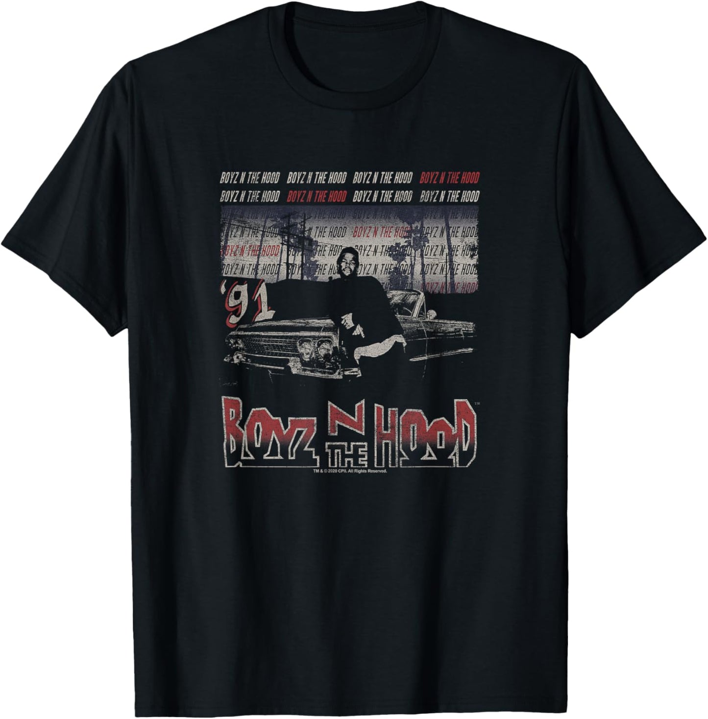 Boyz N The Hood Ice Cube and Car '91 Photo T-Shirt - T-Shirt | Black