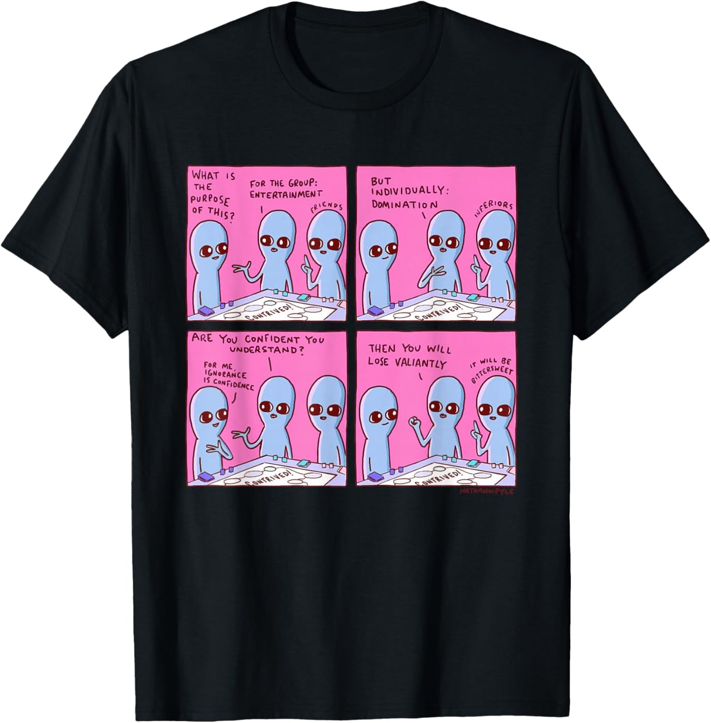 Threadless Nathan W. Pyle Strange Planet Confidence Graphic T-Shirt - T-Shirt | Black
