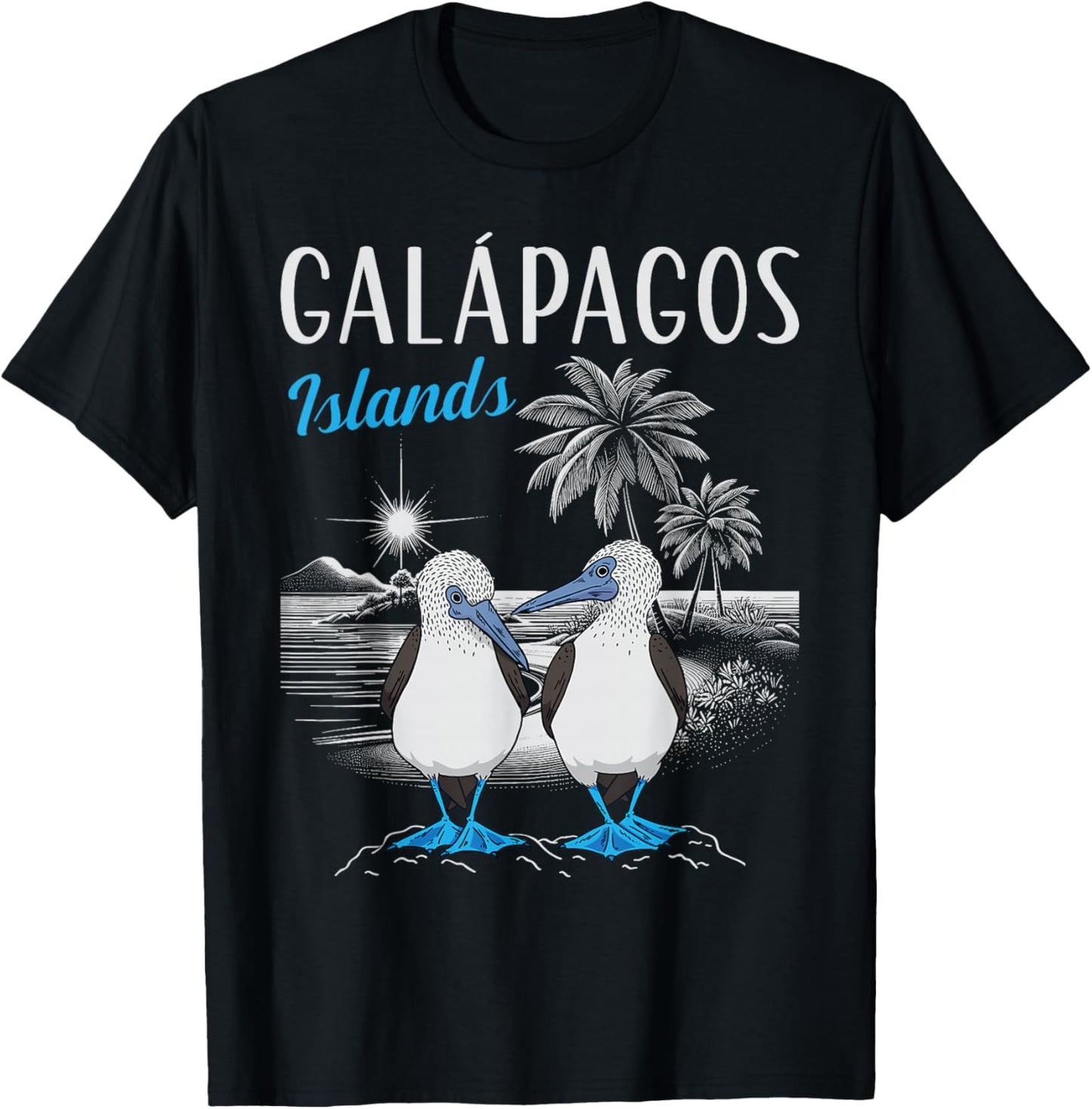 Blue Footed Booby Bird Galapagos Islands T-Shirt - T-Shirt | Black