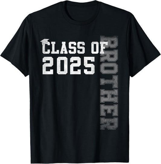 Brother Senior 2025 Proud Brother Of A Class Of 2025 T-Shirt - T-Shirt | Black