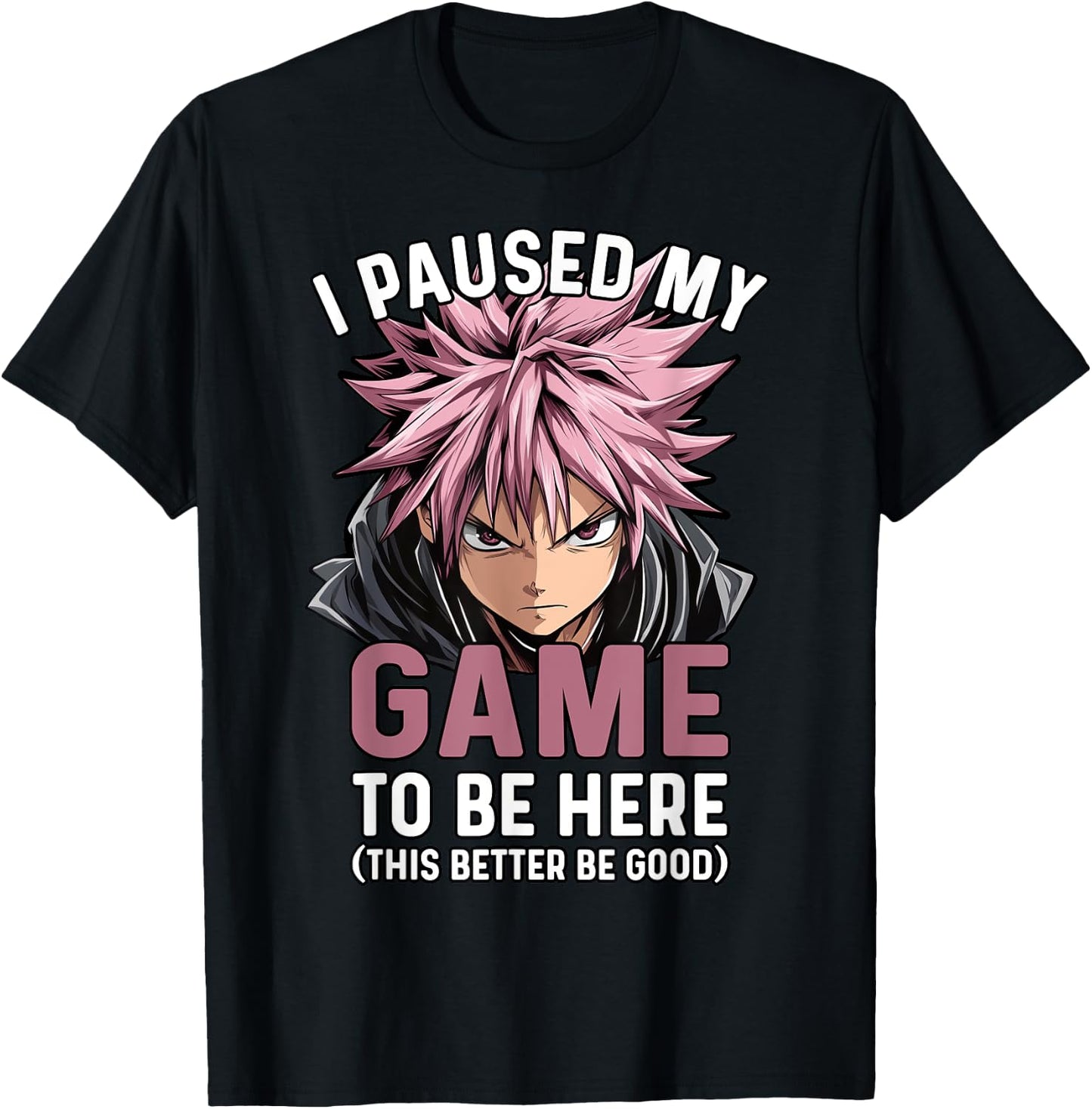 Video Gamer I Paused My Game Funny Teen Boys Anime Manga T-Shirt - T-Shirt | Black