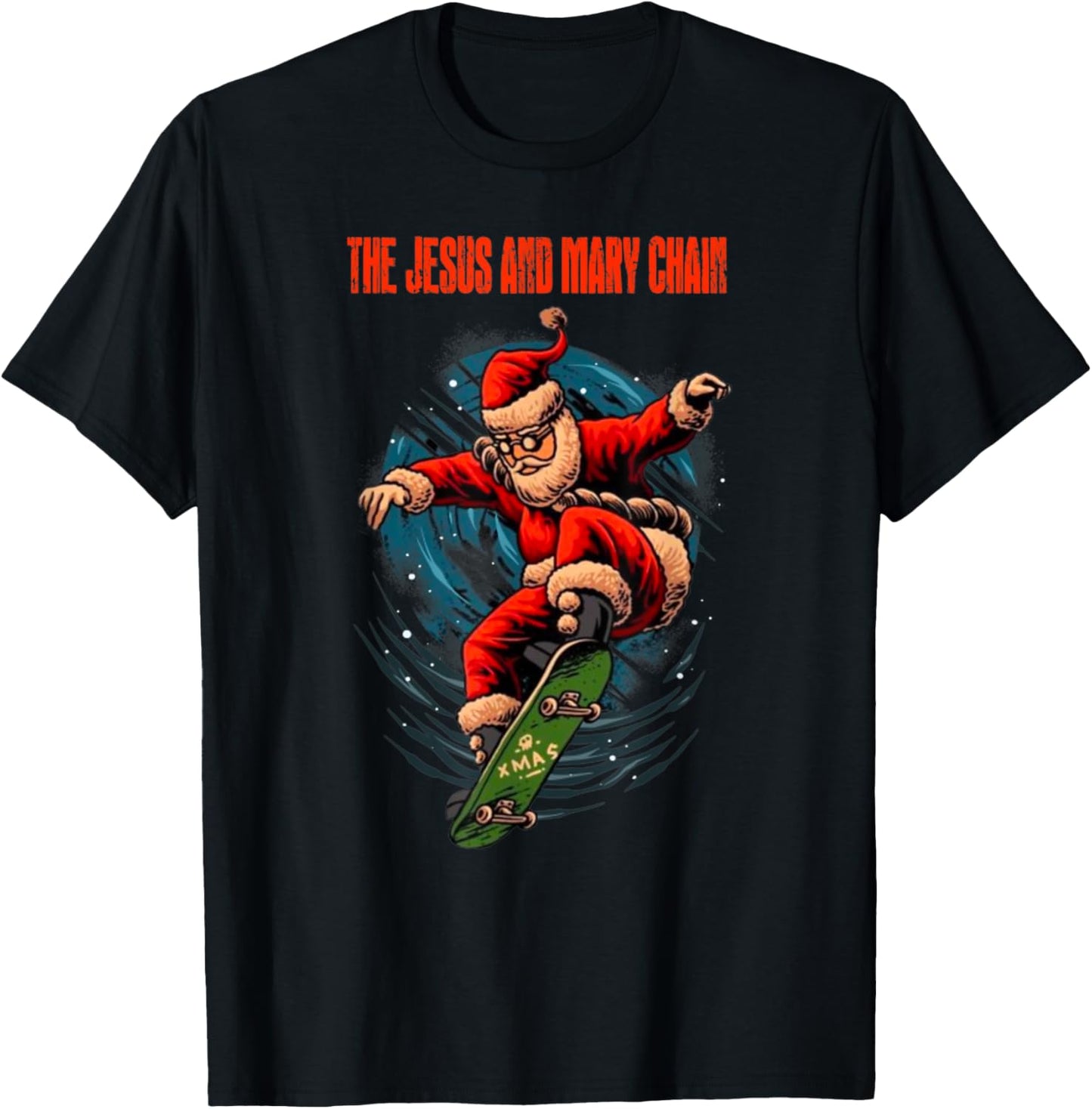 The Jesus And Mary Chain Band Xmas Funny Skateboard T-Shirt - T-Shirt | Black