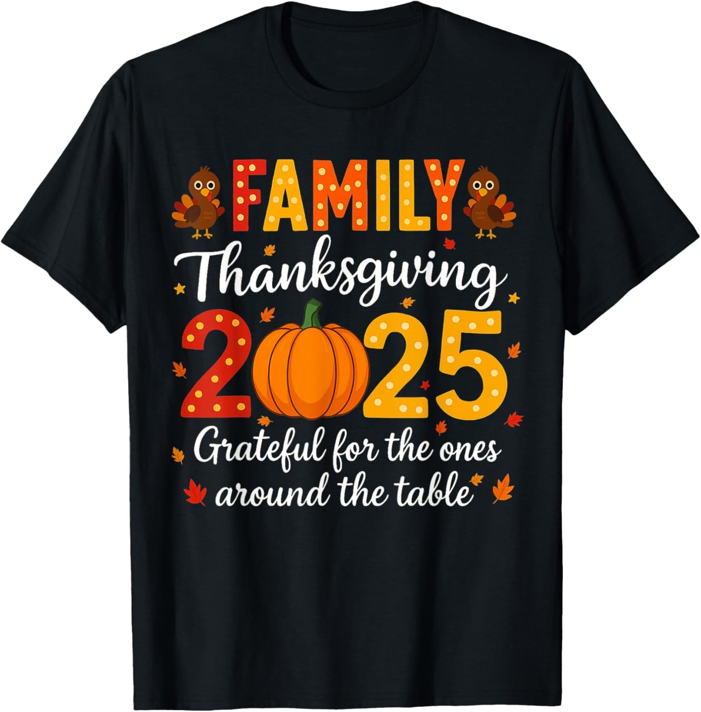 Family Thanksgiving Shirts 2025 Outfits Pajamas Matching Set T-Shirt - T-Shirt | Black