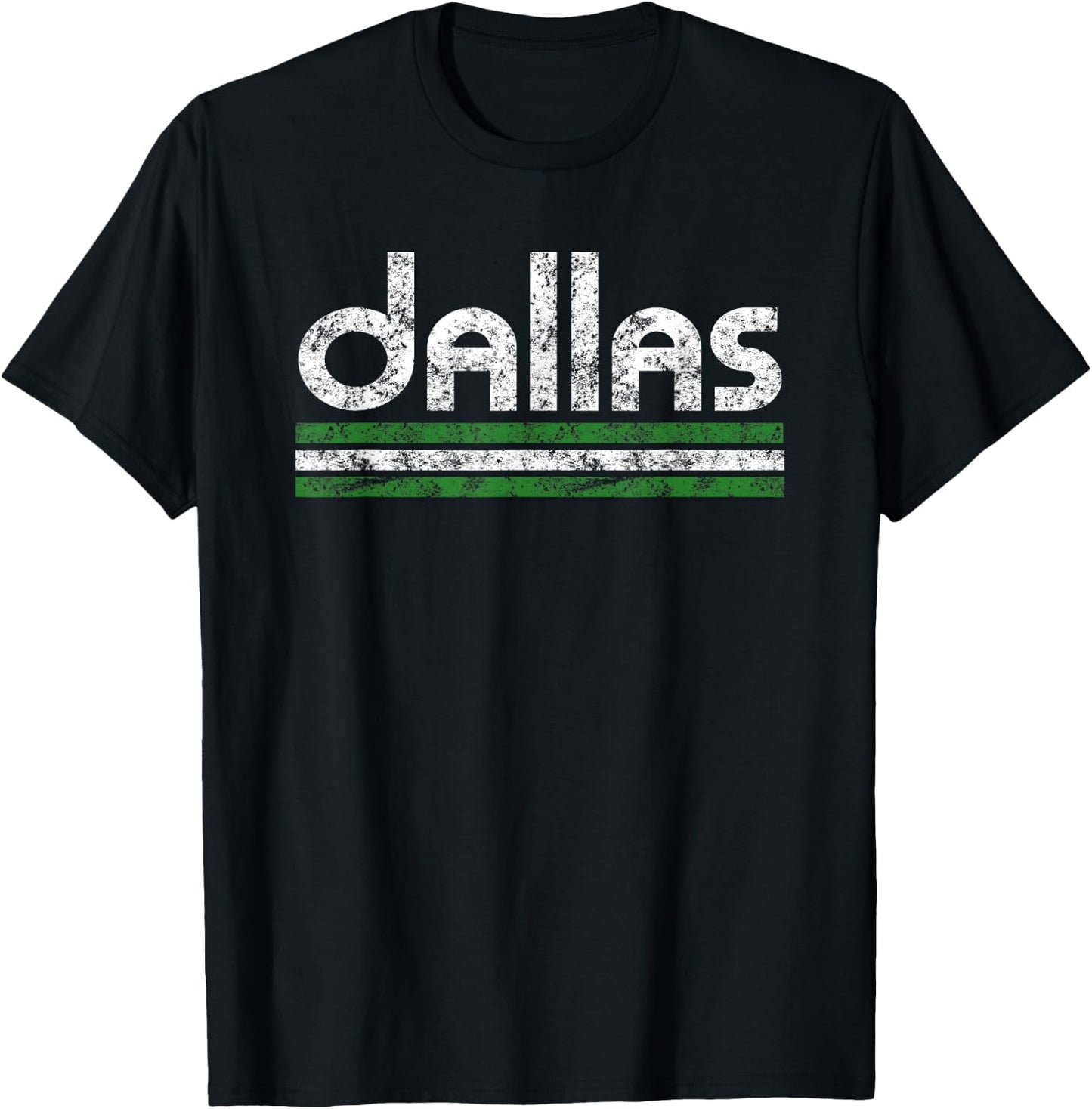 Dallas Texas Retro Vintage Weathered Throwback T-Shirt - T-Shirt | Black