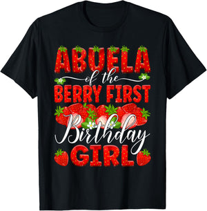 Abuela Of The Berry First Bday Of Girl Strawberry Grandma T-Shirt - T-Shirt | Black