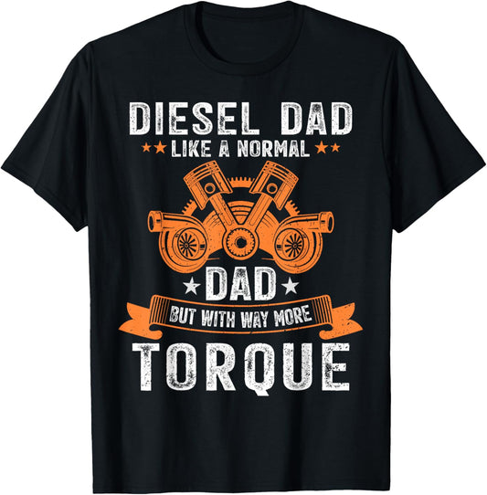 Diesel Mechanic Dad Automobile Fathers Day Funny Gift T-Shirt - T-Shirt | Black