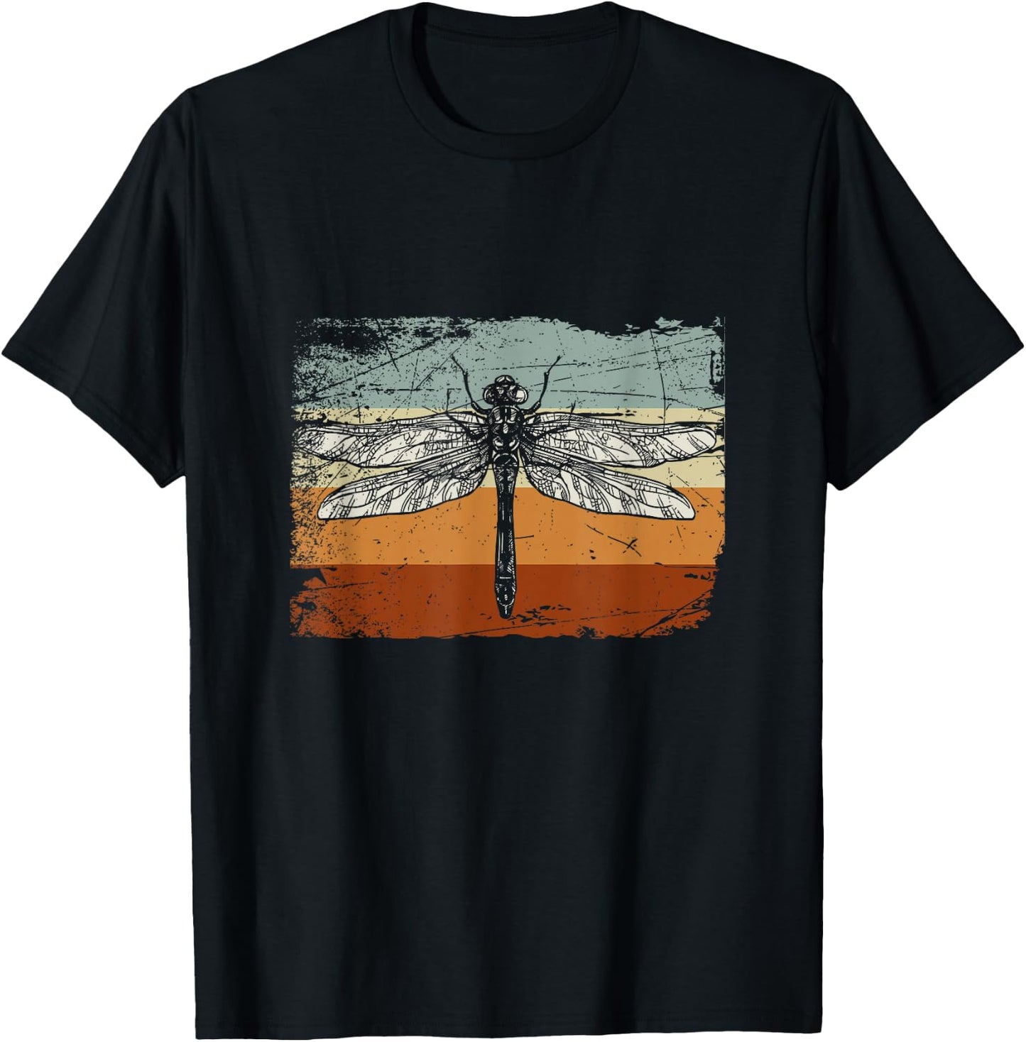 Retro Insect Dragonfly T-Shirt - T-Shirt | Black
