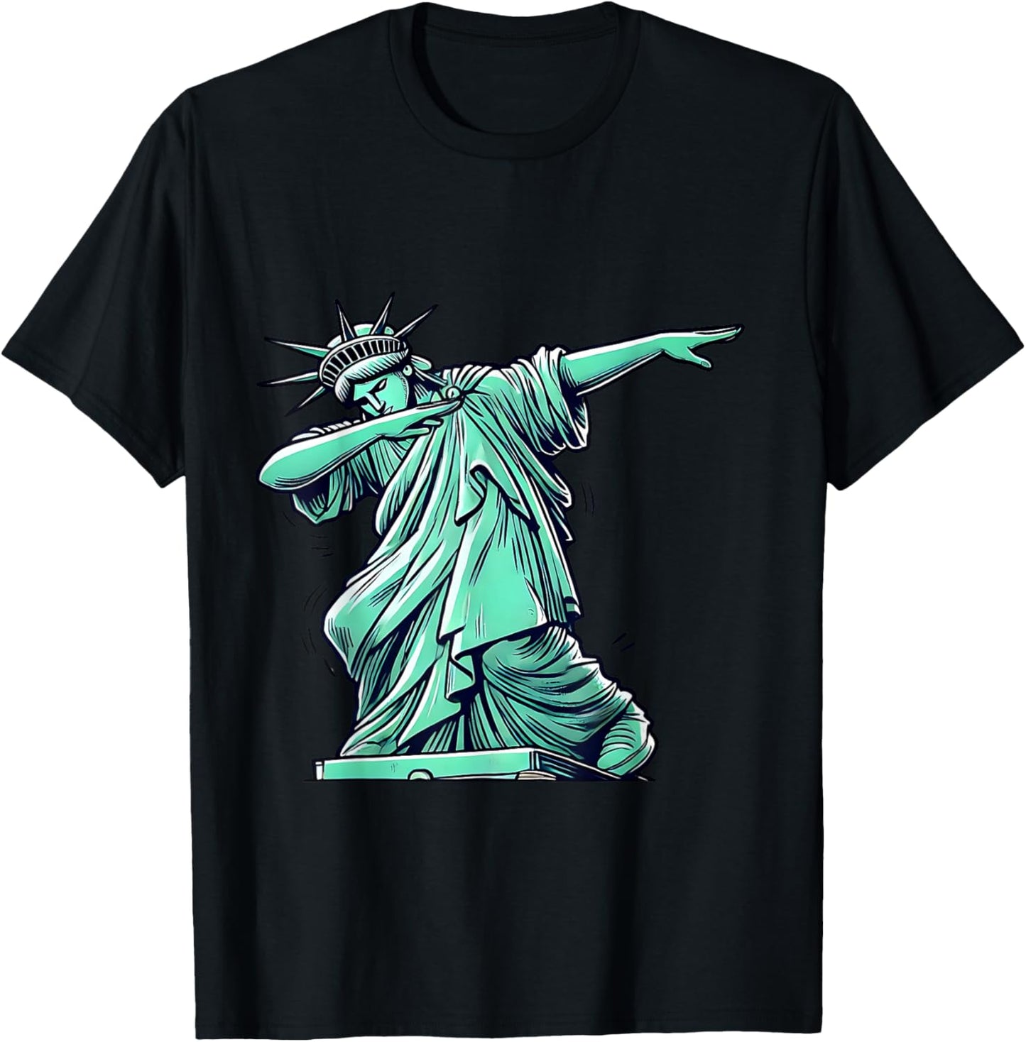 Statue Of Liberty Dabbing Funny Patriotic T-Shirt - T-Shirt | Black
