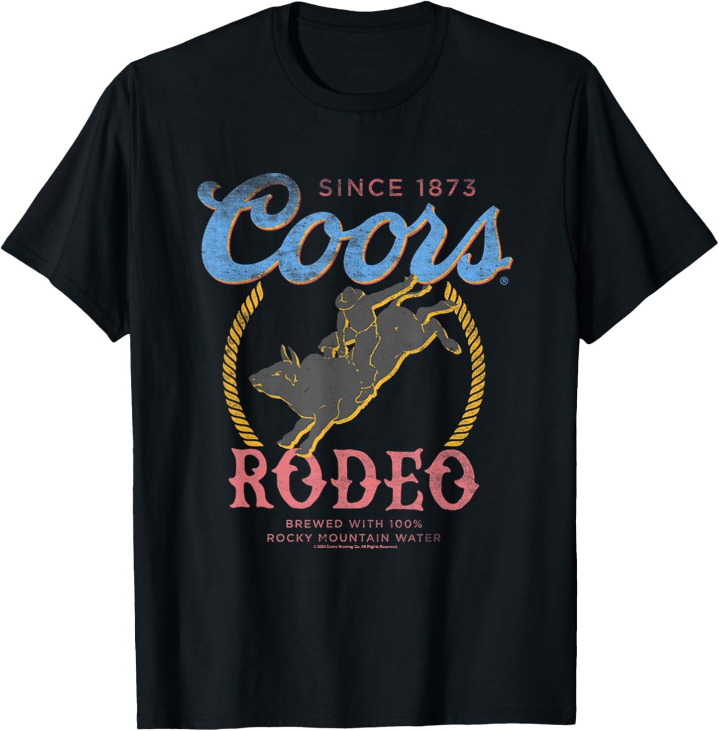 Coors Rodeo Since 1873 100% Rocky Mountain Water Vintage T-Shirt - T-Shirt | Black