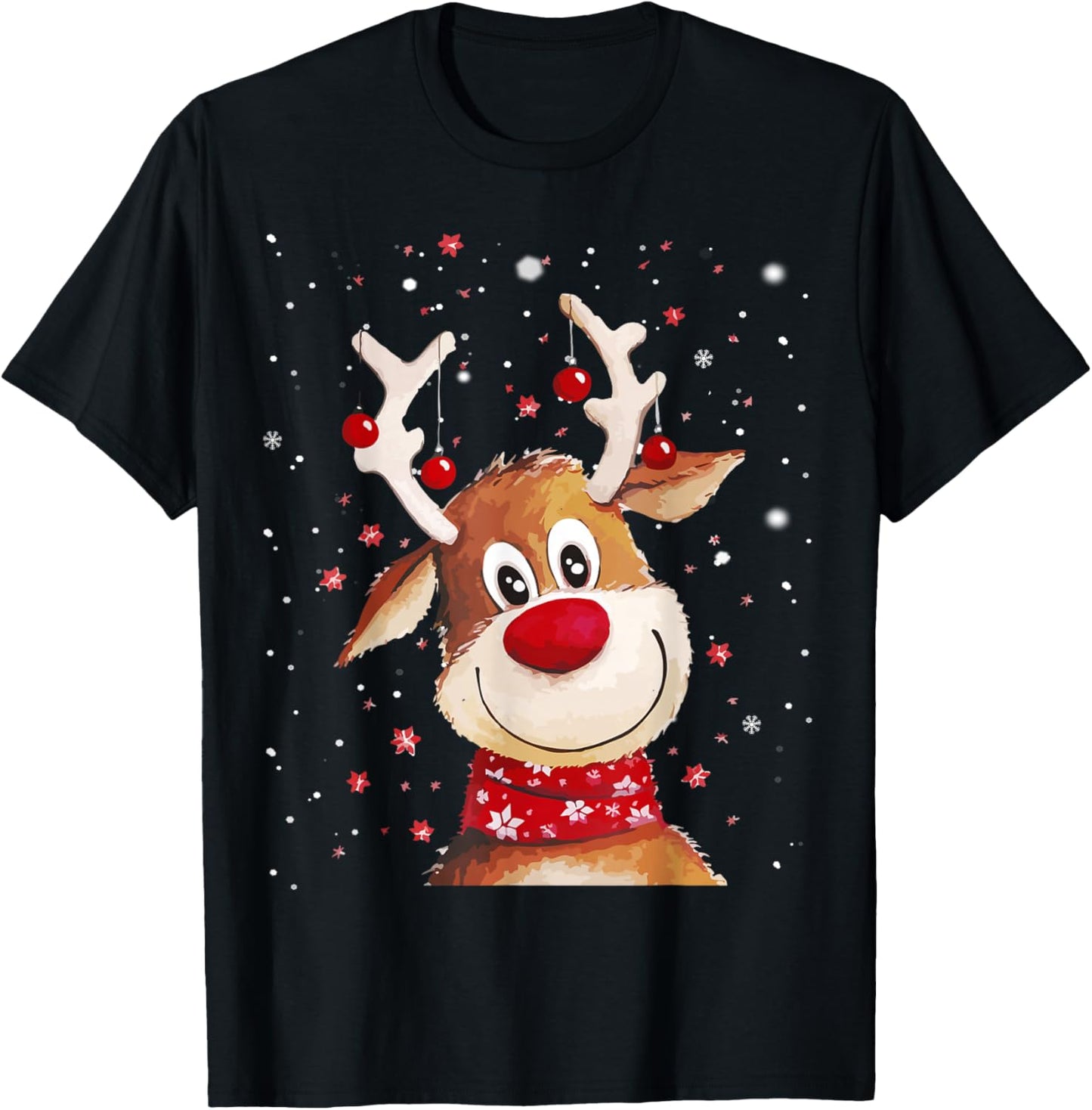 Rudolph Red Nose Santa Claus's Reindeer T-Shirt - T-Shirt | Black