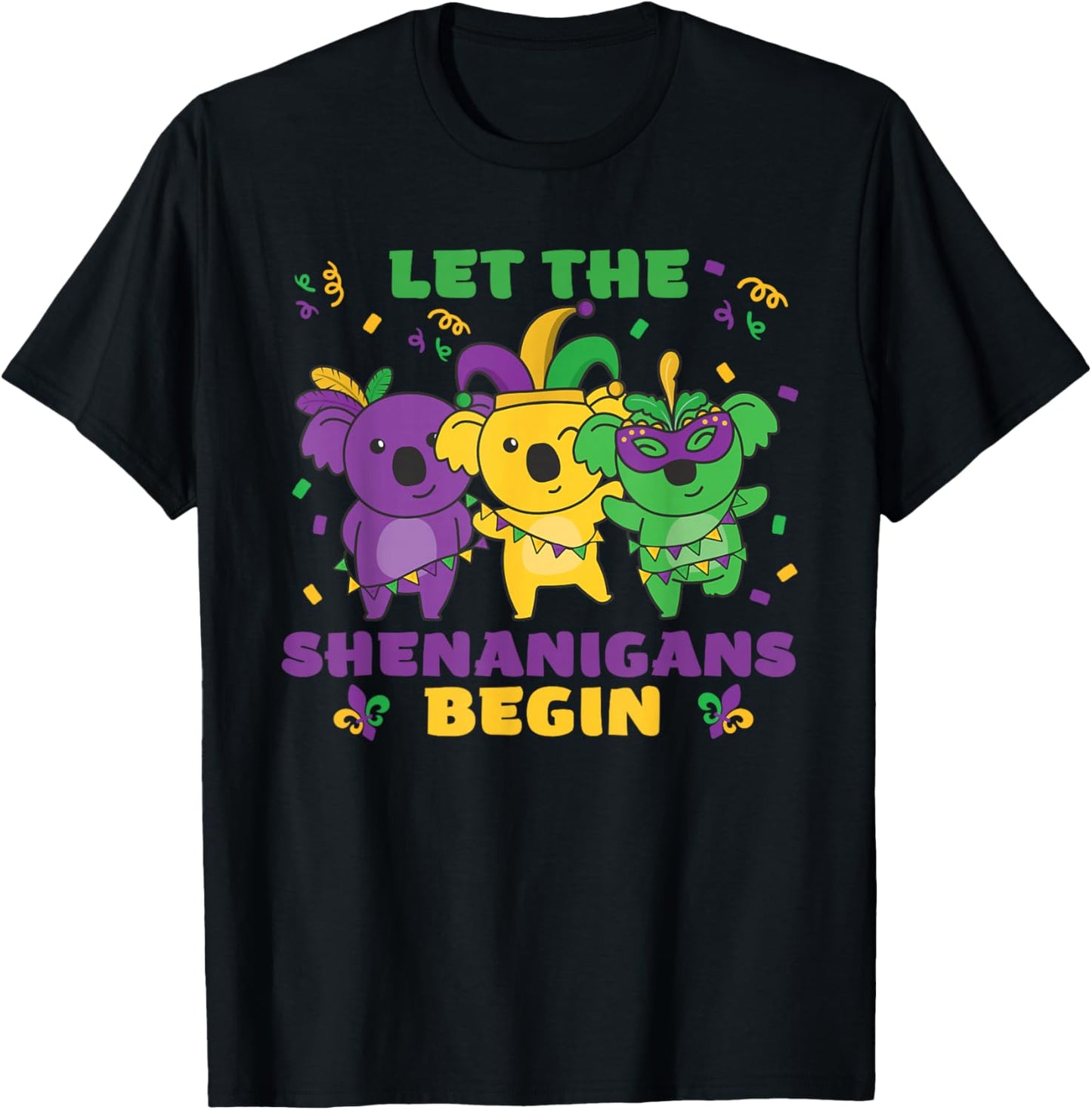 Mardi Gras Koala Carnival Costume T-Shirt - T-Shirt | Black