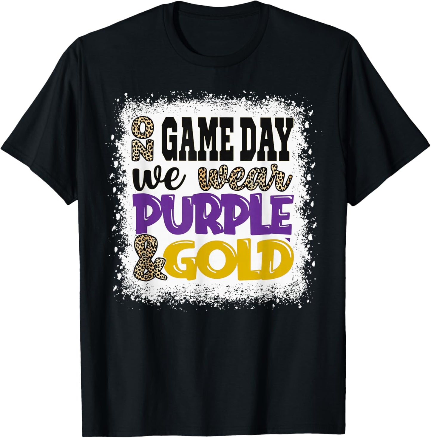 On Gameday Football We Wear Purple and Gold Game Day T-Shirt - T-Shirt | Black