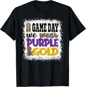 On Gameday Football We Wear Purple and Gold Game Day T-Shirt - T-Shirt | Black