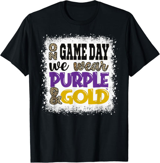 On Gameday Football We Wear Purple and Gold Game Day T-Shirt - T-Shirt | Black