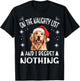 Cute Golden Retriever Dog Christmas On The Naughty List and T-Shirt - T-Shirt | Black