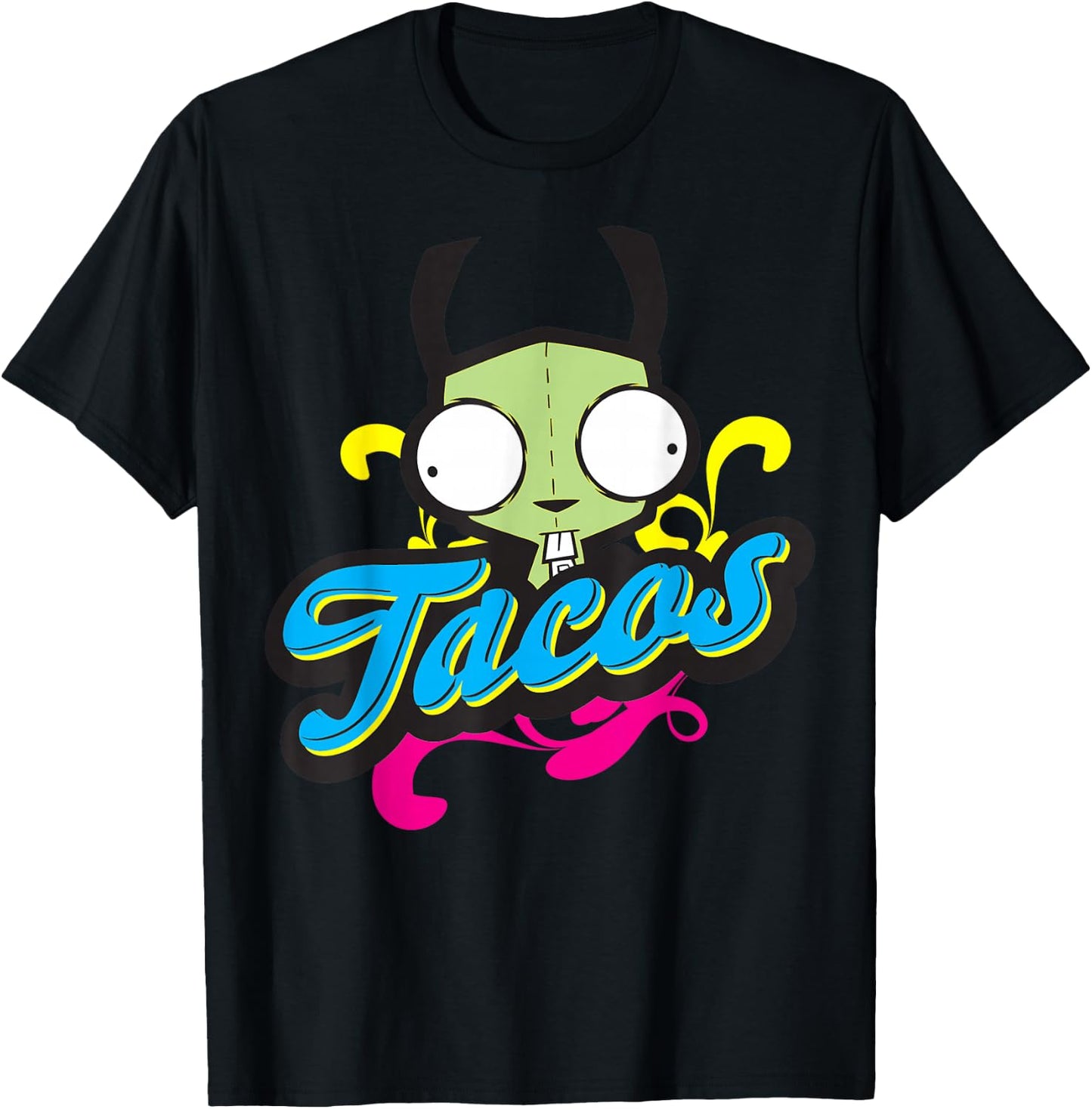 Invader Zim Gir Taco Bold Text T-Shirt - T-Shirt | Black