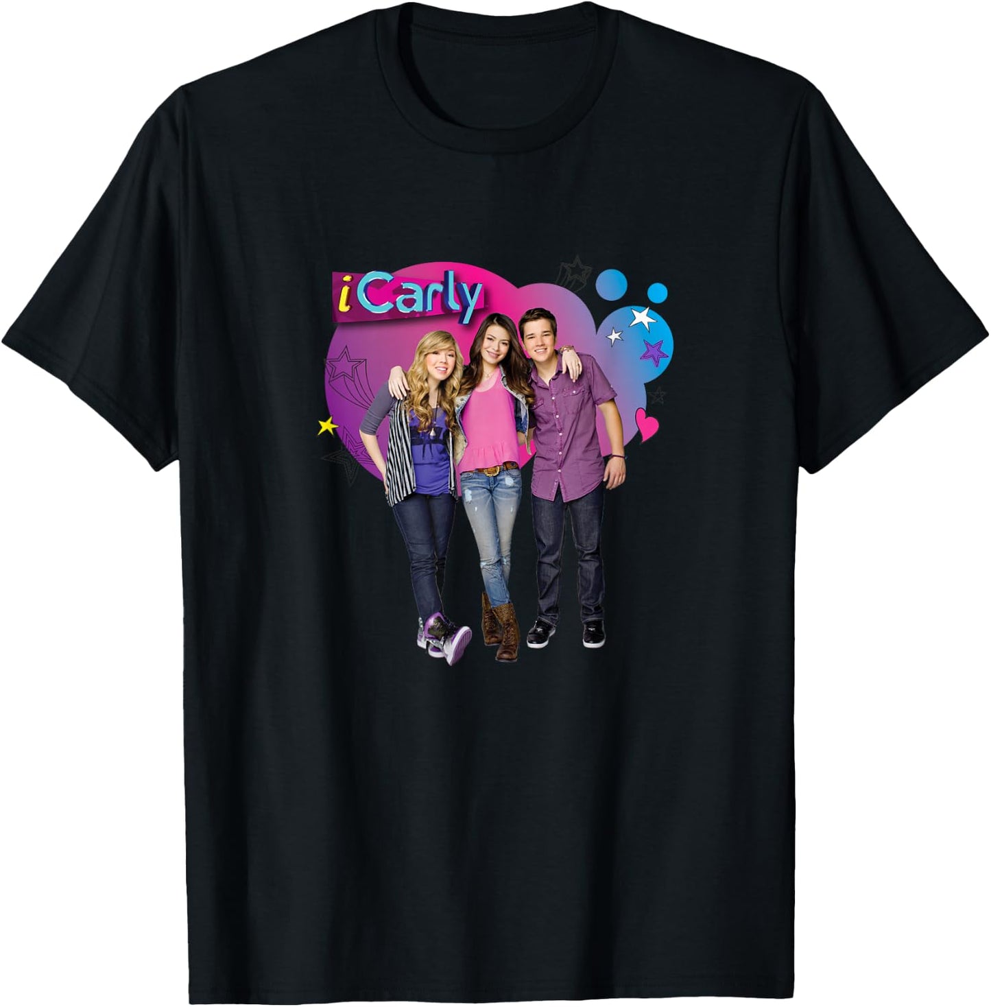 iCarly Cast Bubble Carly, Sam, and Freddie T-Shirt - T-Shirt | Black