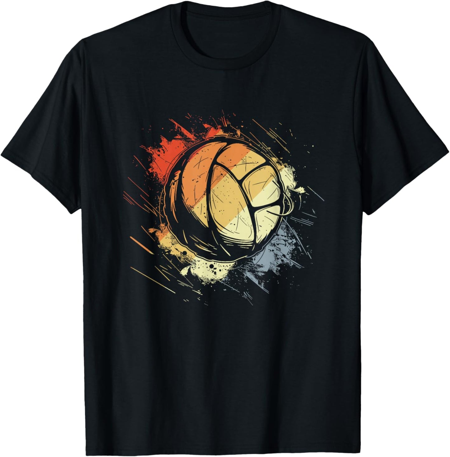 Vintage Volleyball Team Sport , Black, S T-Shirt - T-Shirt | Black