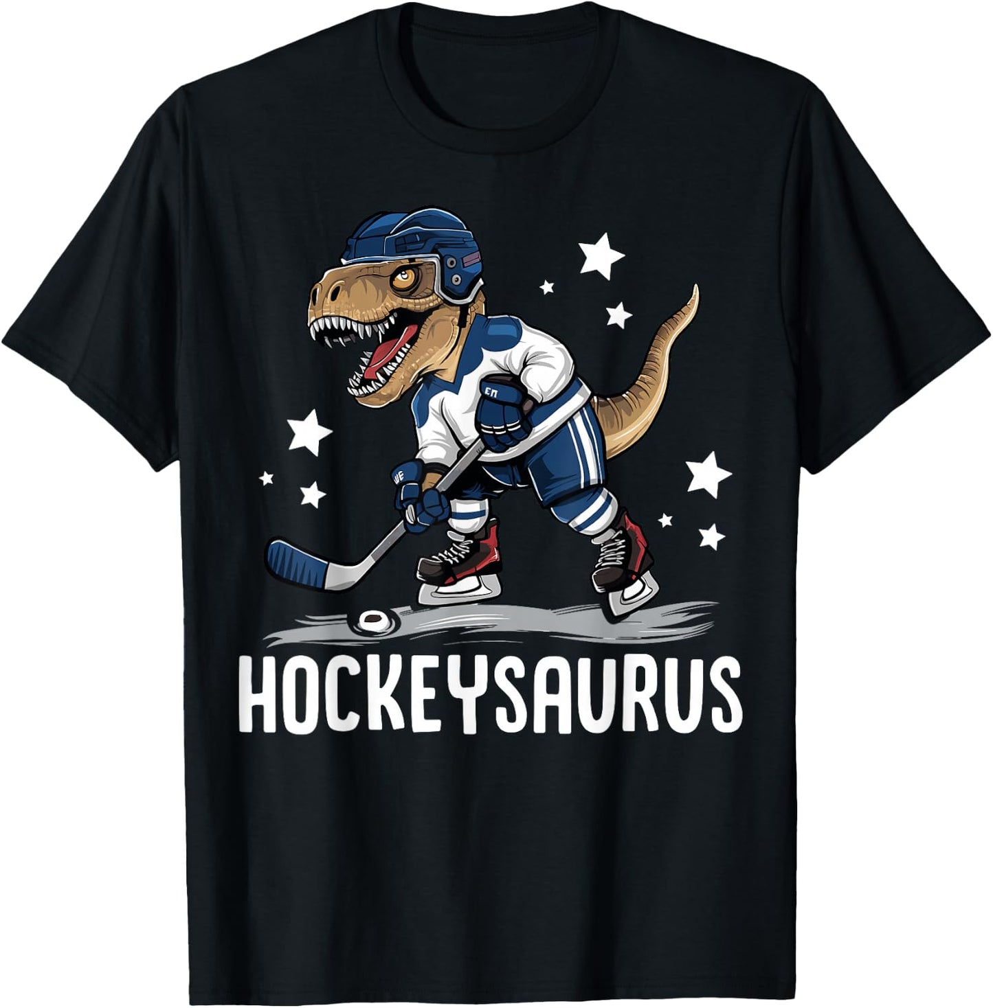 Hockeysaurus Funny Dinosaur Hockey Kids Hockey Boy T-Shirt - T-Shirt | Black