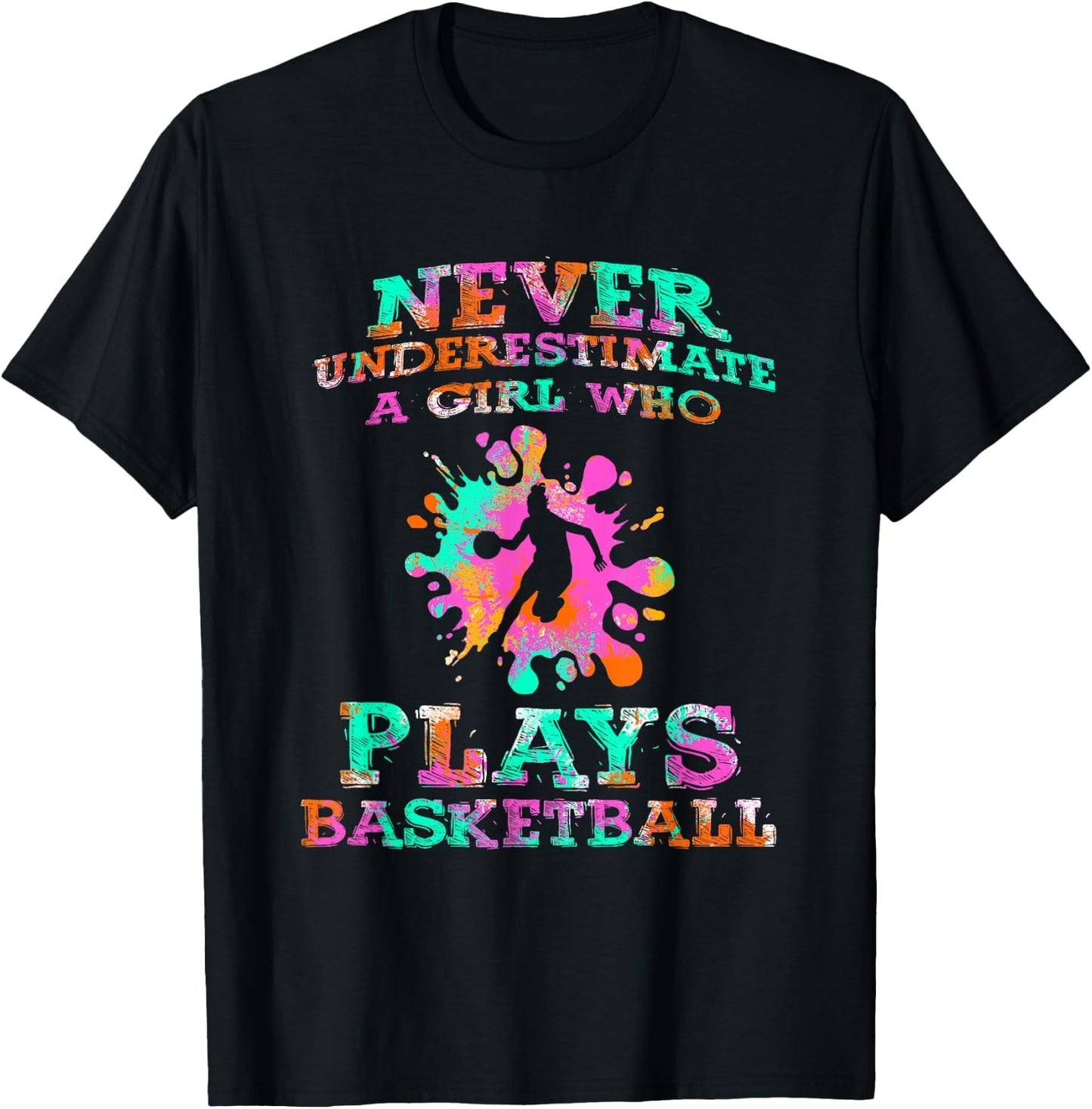 Basketball Player - Hoops Streetball Baller Basketball Girls T-Shirt - T-Shirt | Black
