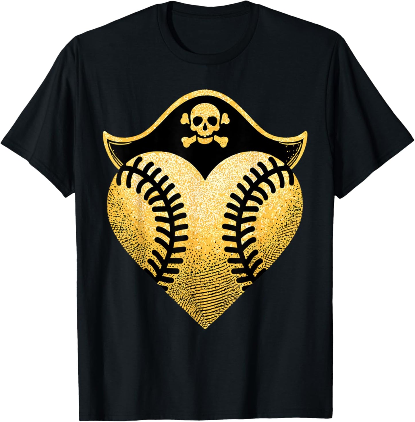 Baseball Pirate Baseball Player T-Shirt - T-Shirt | Black