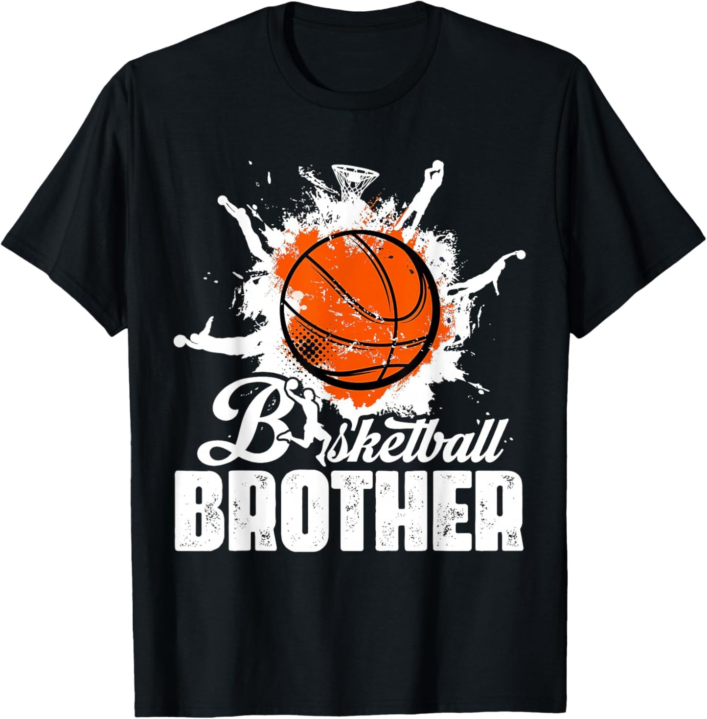 Vintage Basketball Matching Family Basketball Brother - Men's Black Short Sleeve Regular Fit Small T-Shirt - T-Shirt | Black