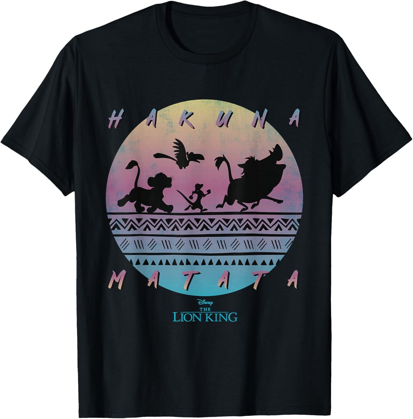 Disney The Lion King Hakuna Matata 90s Circle T-Shirt - T-Shirt | Black