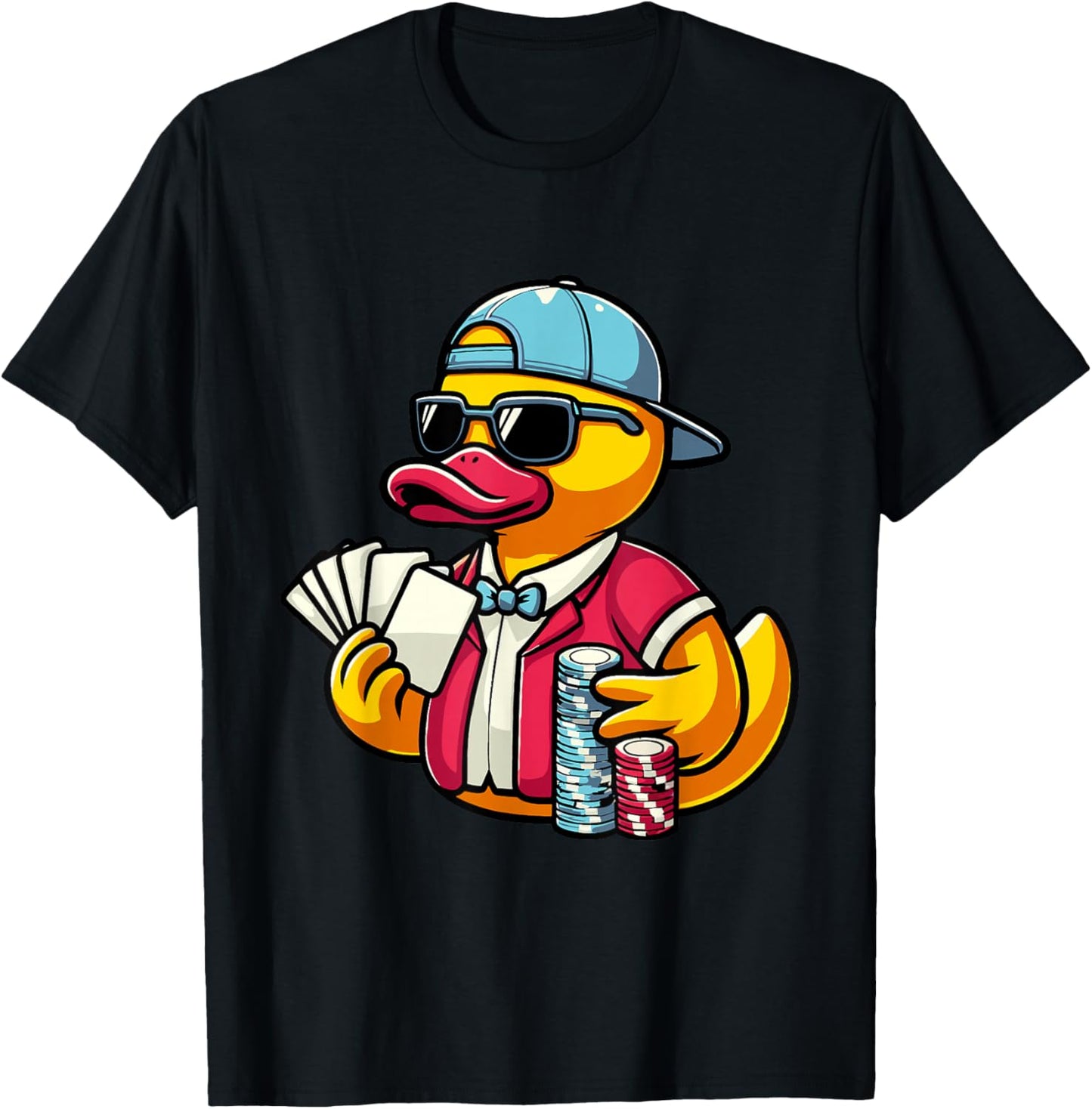 Poker Rubber Duck Playing Cards Gambling T-Shirt - T-Shirt | Black