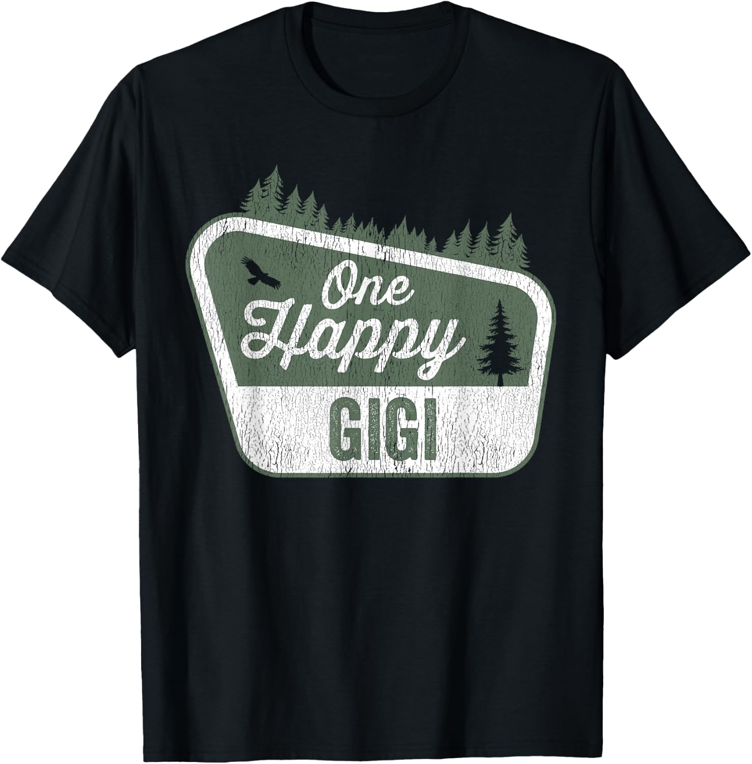 One Happy Gigi Matching Family Birthday Party Camping T-Shirt - T-Shirt | Black