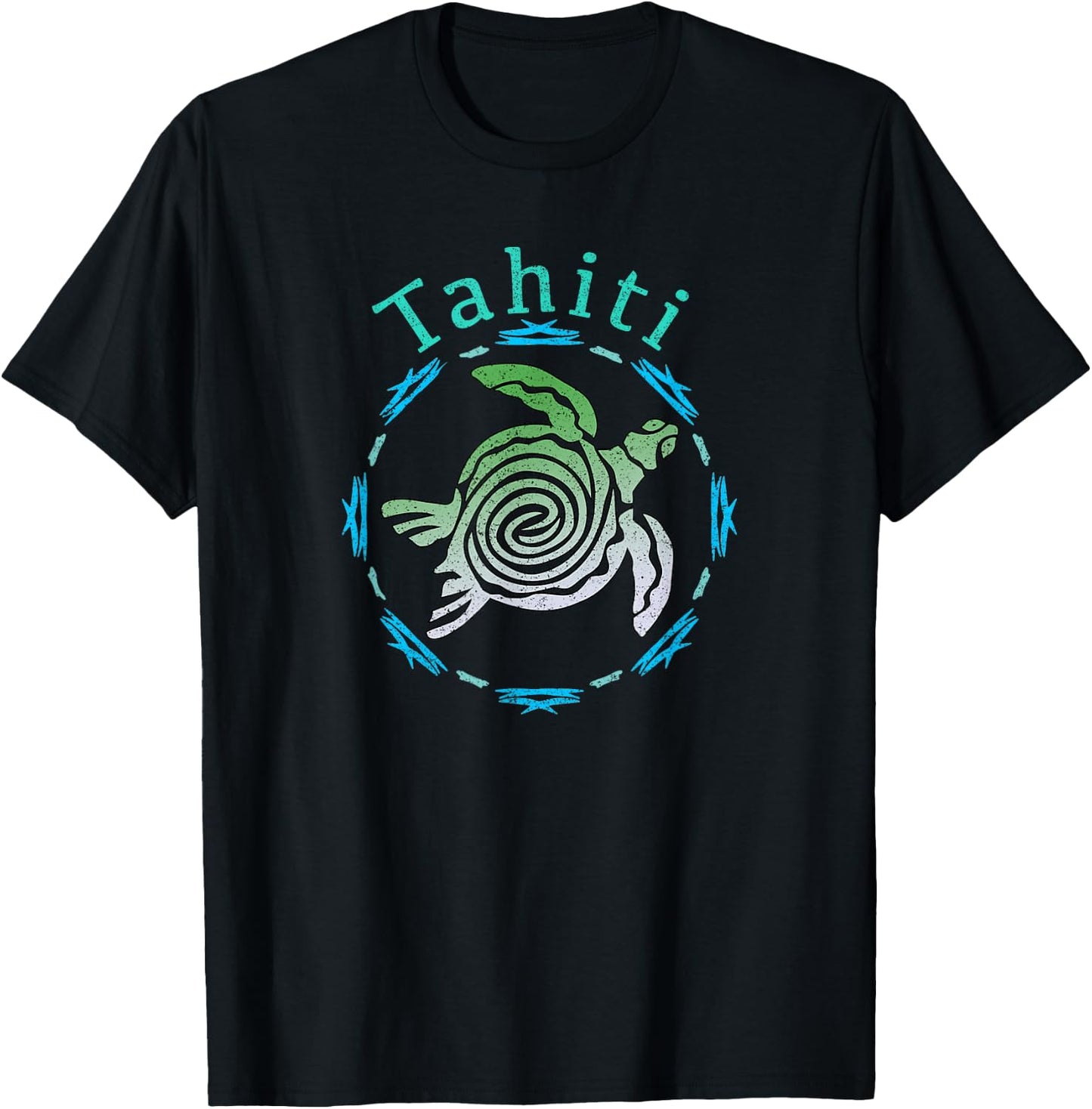 Tahiti Vintage Tribal Turtle Gift Small T-Shirt - T-Shirt | Black