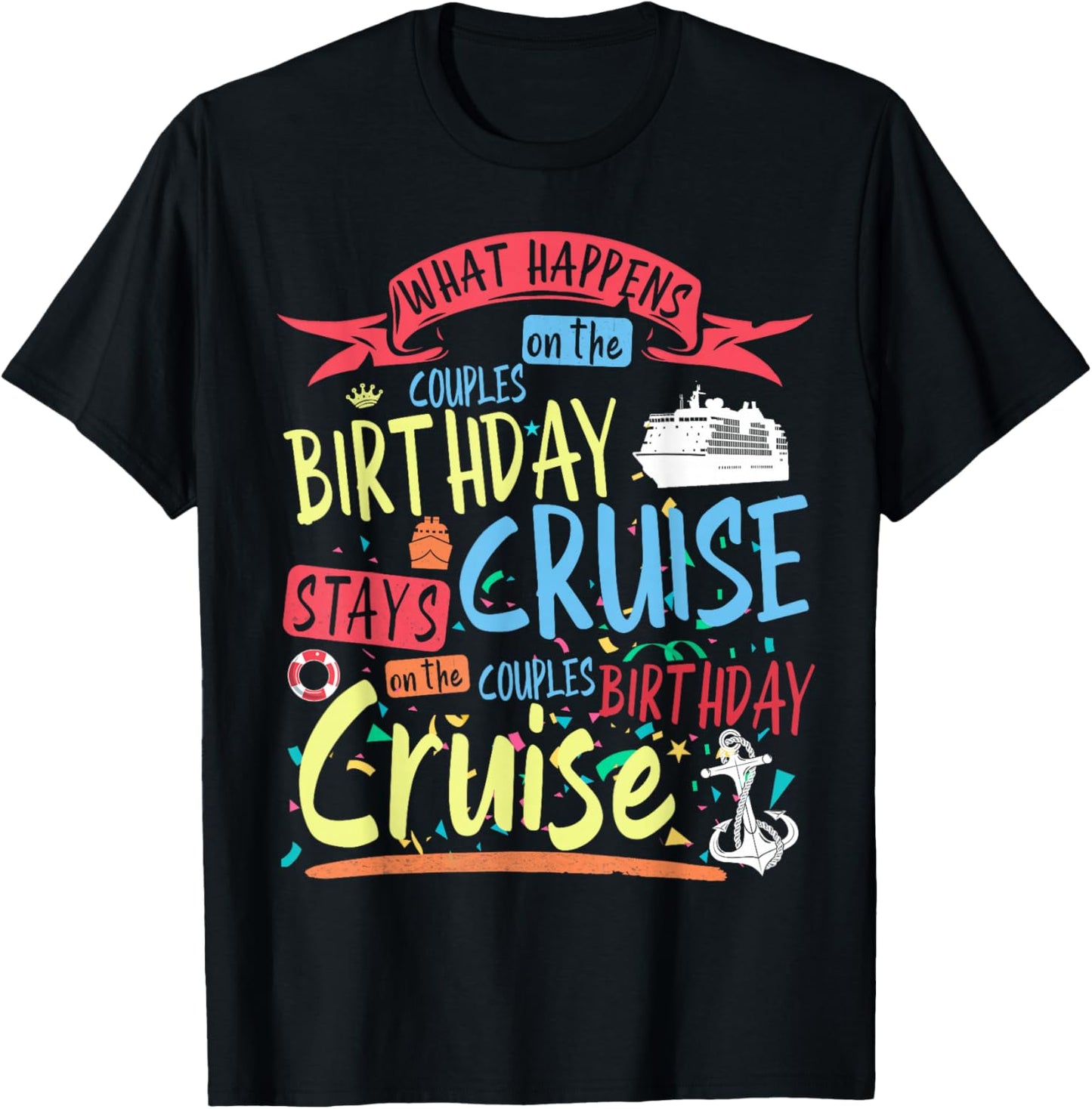 Couples Cruise Outfit Idea Women & Couples Birthday Cruise T-Shirt - T-Shirt | Black