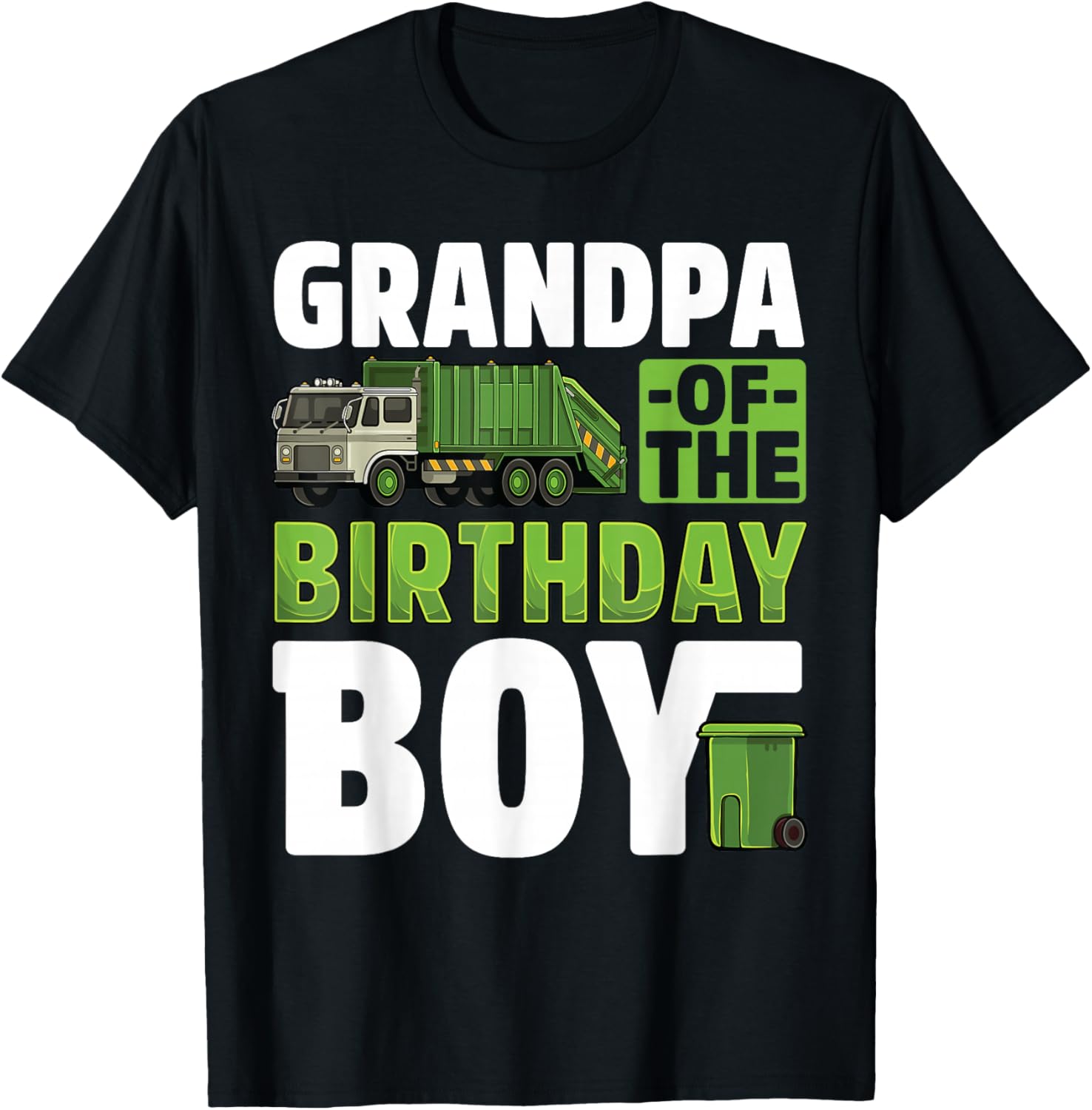 Grandpa Recycling Trash Garbage Truck Birthday Boy T-Shirt - T-Shirt | Black